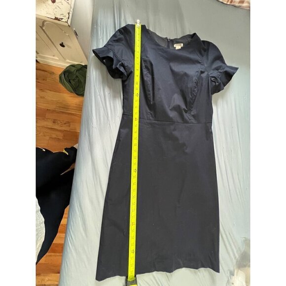 J Crew Navy Blue Short Sleeve Sheath Dress Womens M - Picture 3 of 10
